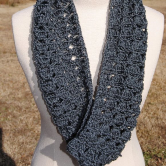 Handmade Charcoal Cowl Crocheted - Picture 1 of 3